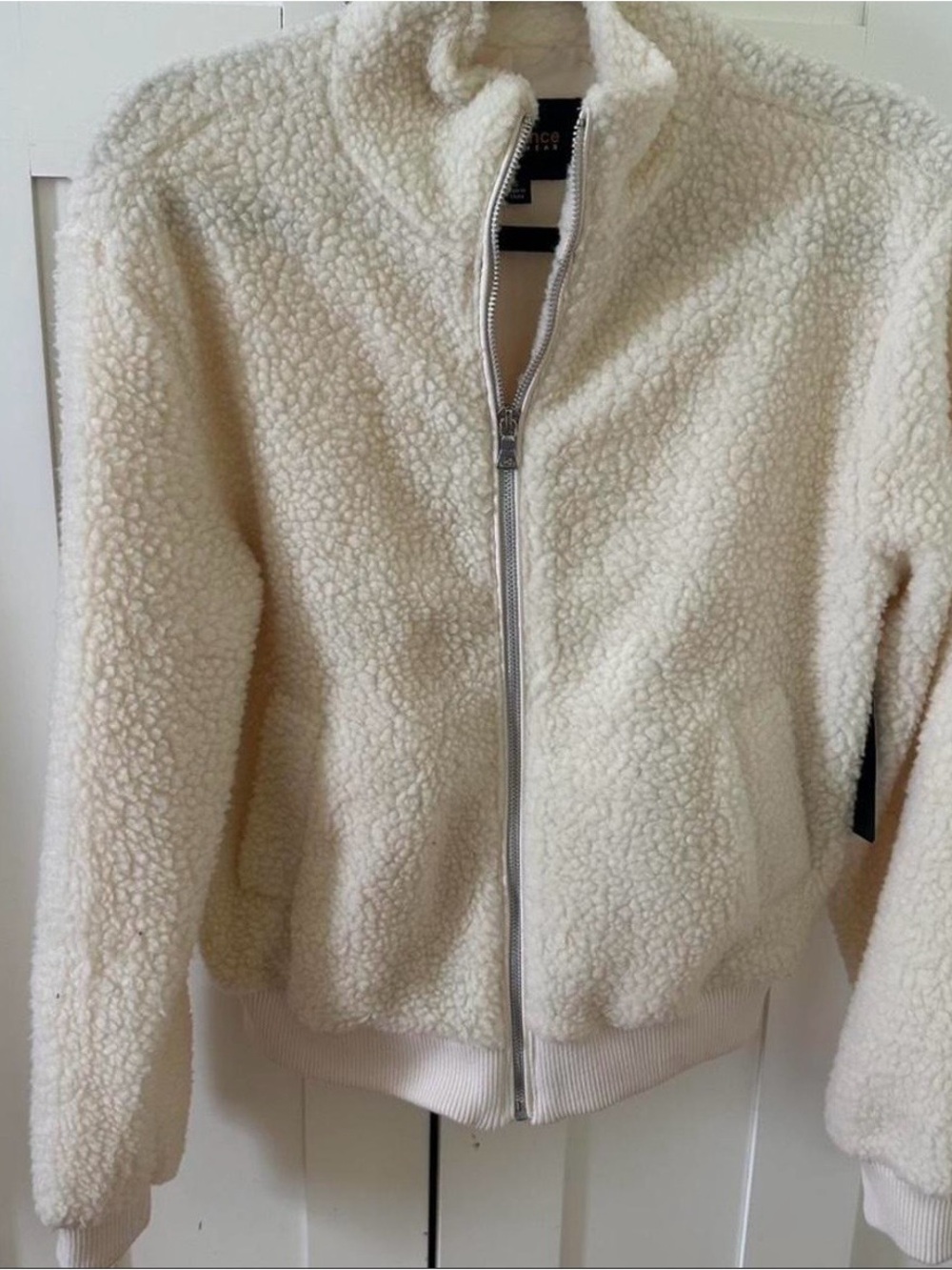 Ambiance Cream Teddy Sherpa Zip Jacket